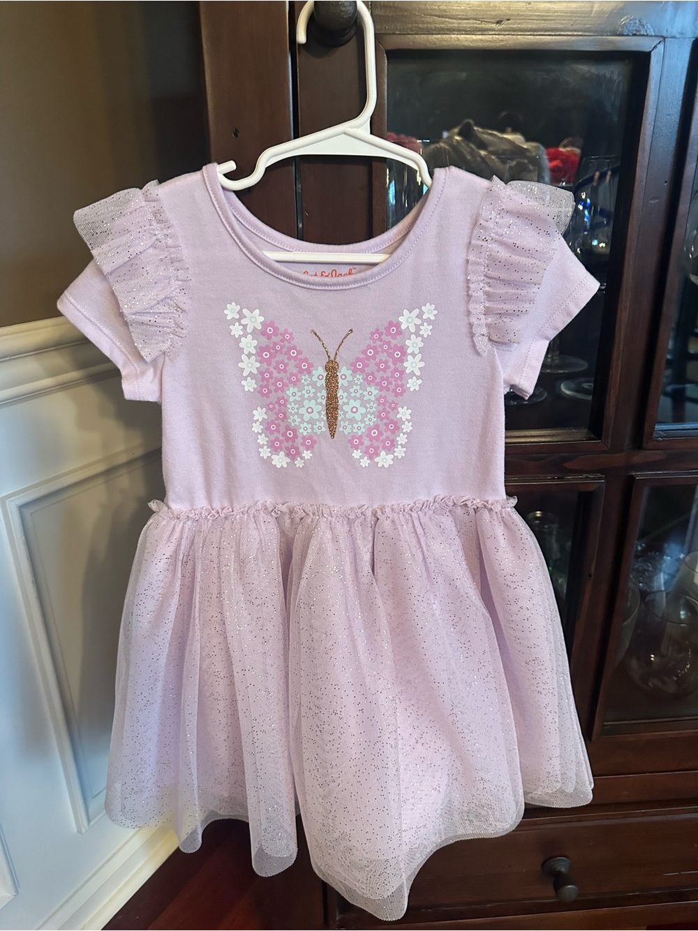 Girls Lavendar Butterfly Tulle Dress